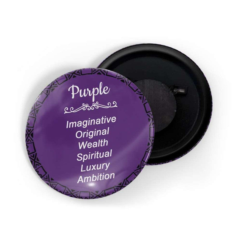 dhcrafts Round Fridge Magnet Purple Color Meaning Glossy Finish Design Pack of 1 (58 mm)